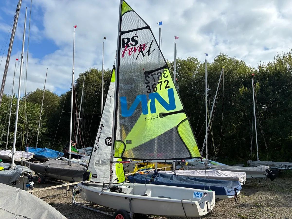 RS Feva with launch trolly and road trailer - Image 1