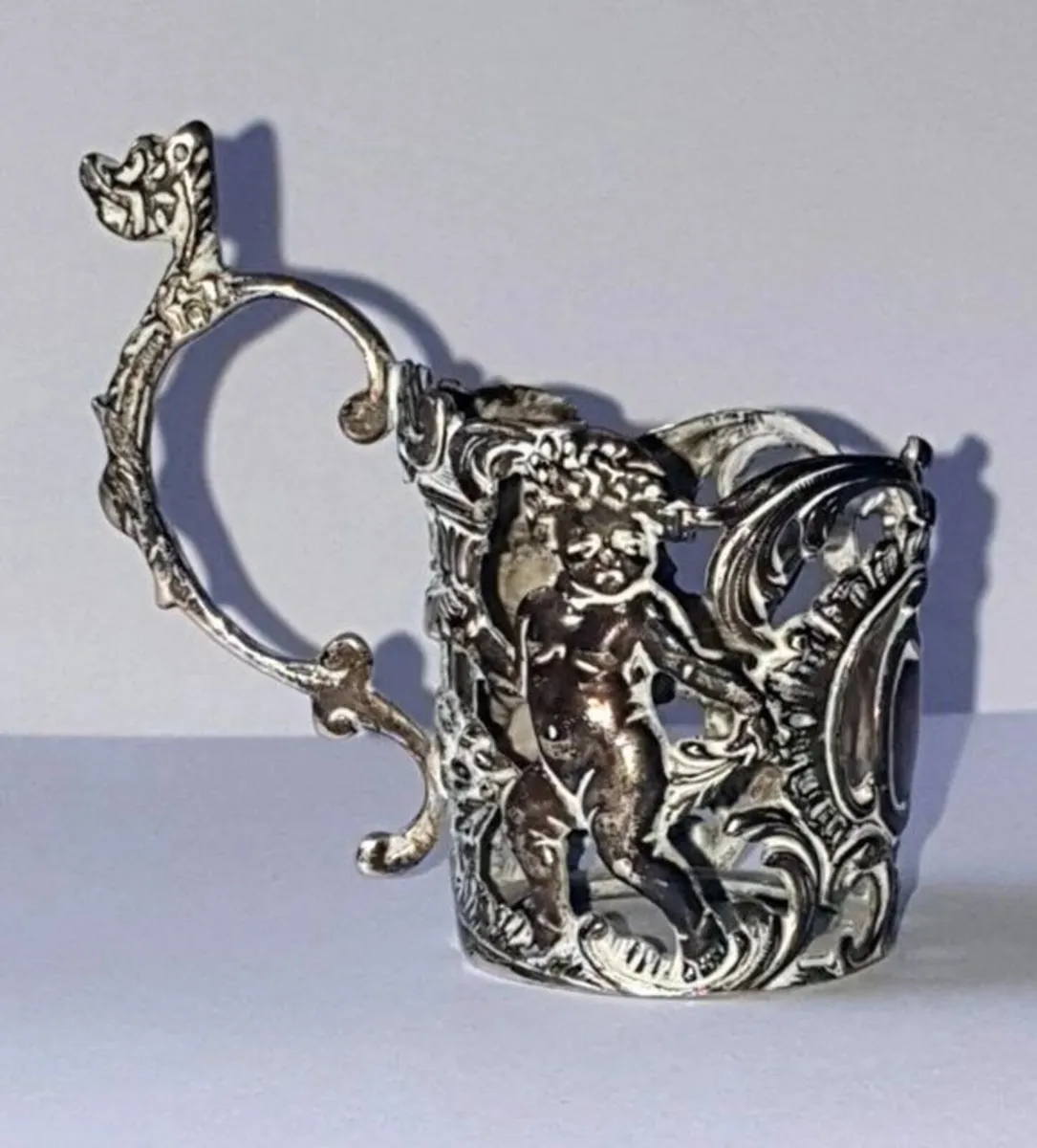 Solid Sterling Silver Spirit Cup Holder/Cert - Image 4