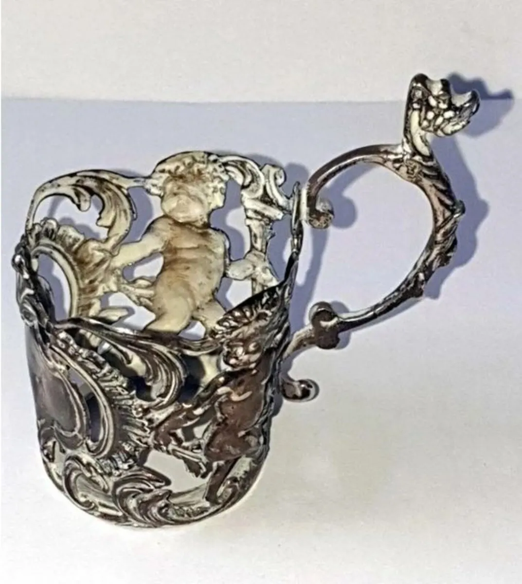 Solid Sterling Silver Spirit Cup Holder/Cert - Image 2