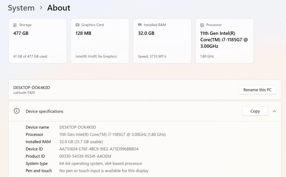 Dell Latitude 7420 | i7 vPro | 32GB | 512GB | 14" - Image 3