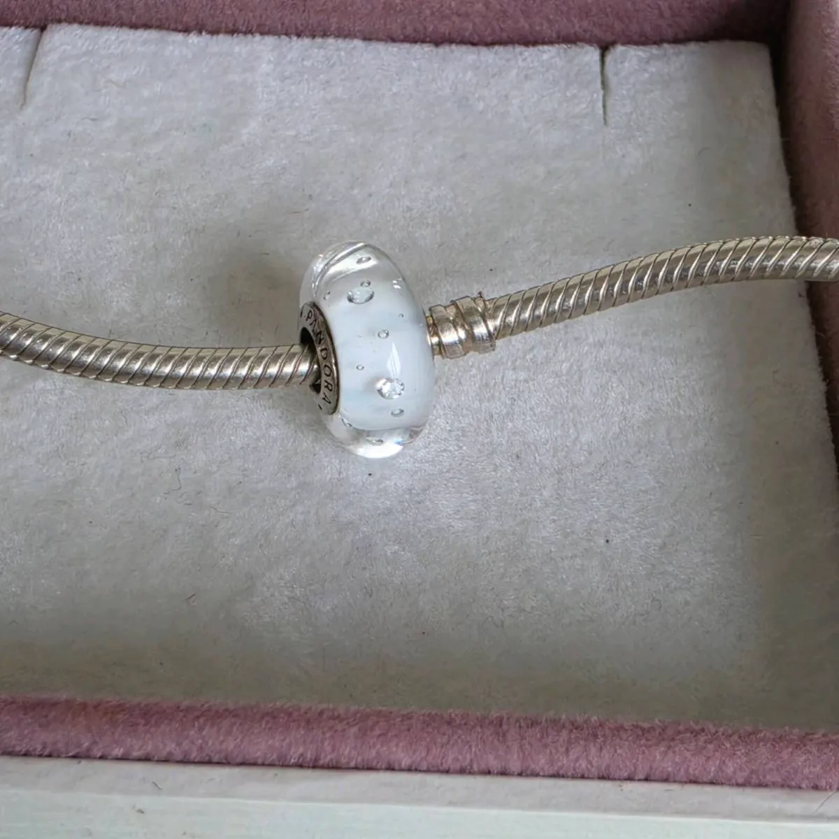 Pandora white murano glass charm - Image 4