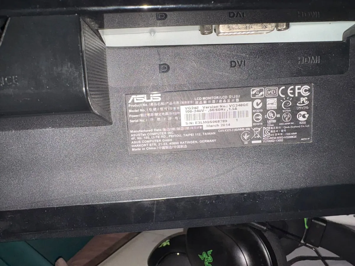 ASUS VG248QE 144Hz 24" + ASUS VE228H 22" monitors - Image 2