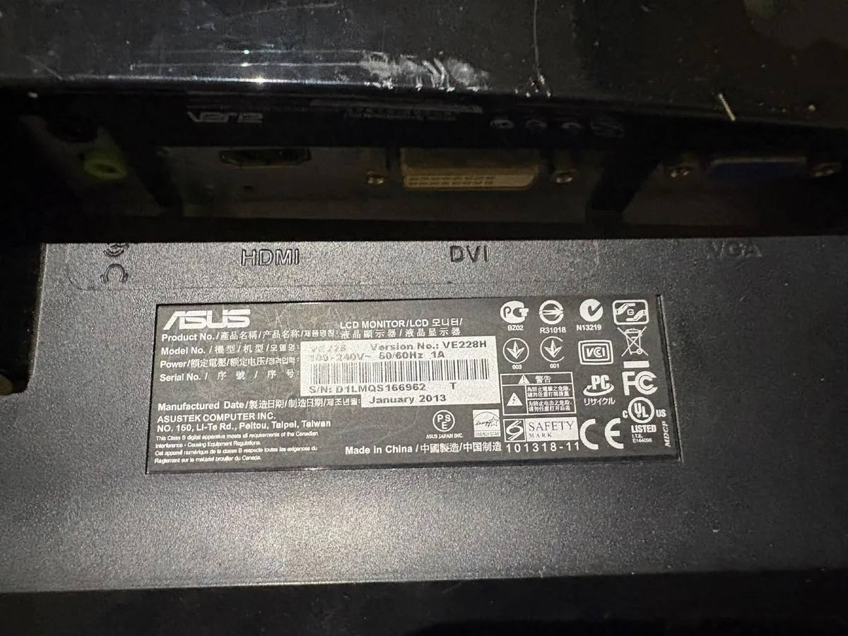 ASUS VG248QE 144Hz 24" + ASUS VE228H 22" monitors - Image 3