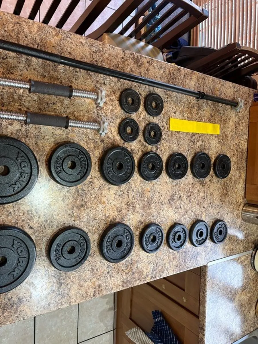 Good Metal Weights Set, Solid Metal Weights, Solid Metal Barbell, Solid Metal Dumbbells!! - Image 3