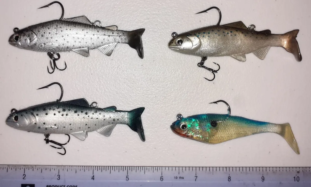 Rubber lures 4 no. freshwater