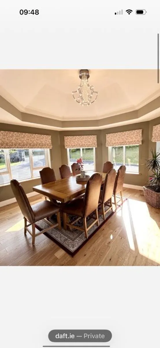 Large Solid Oak 8-Seater Dining Table - Image 4