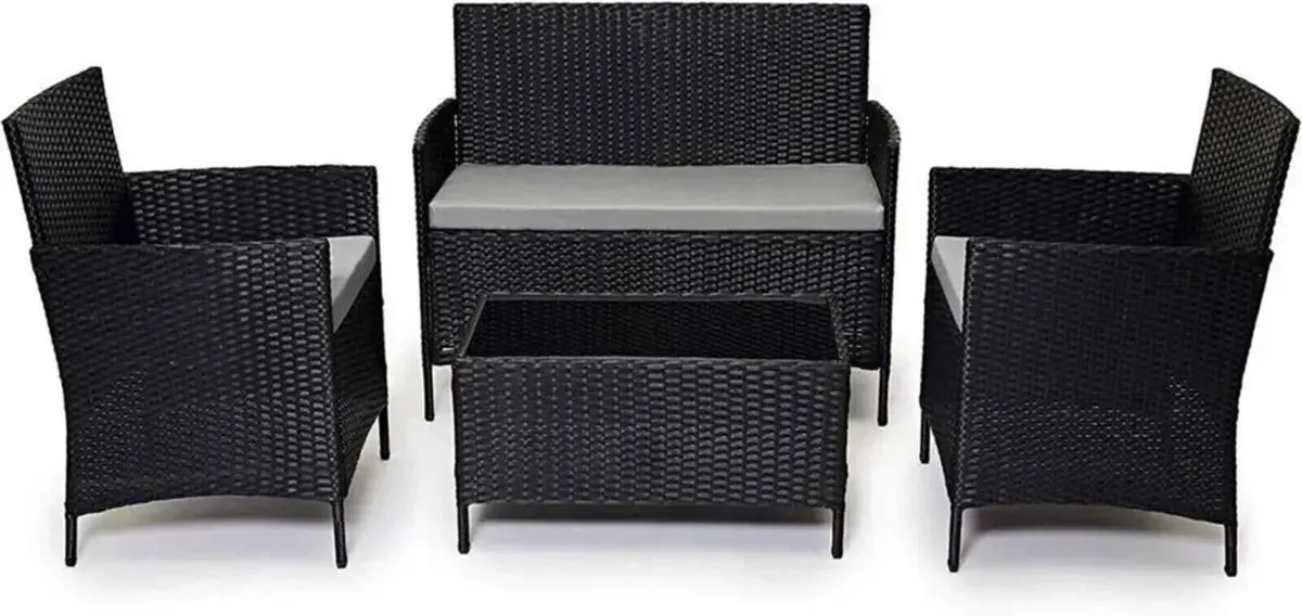 4 Piece Rattan Garden Furniture Chair Set - Image 2