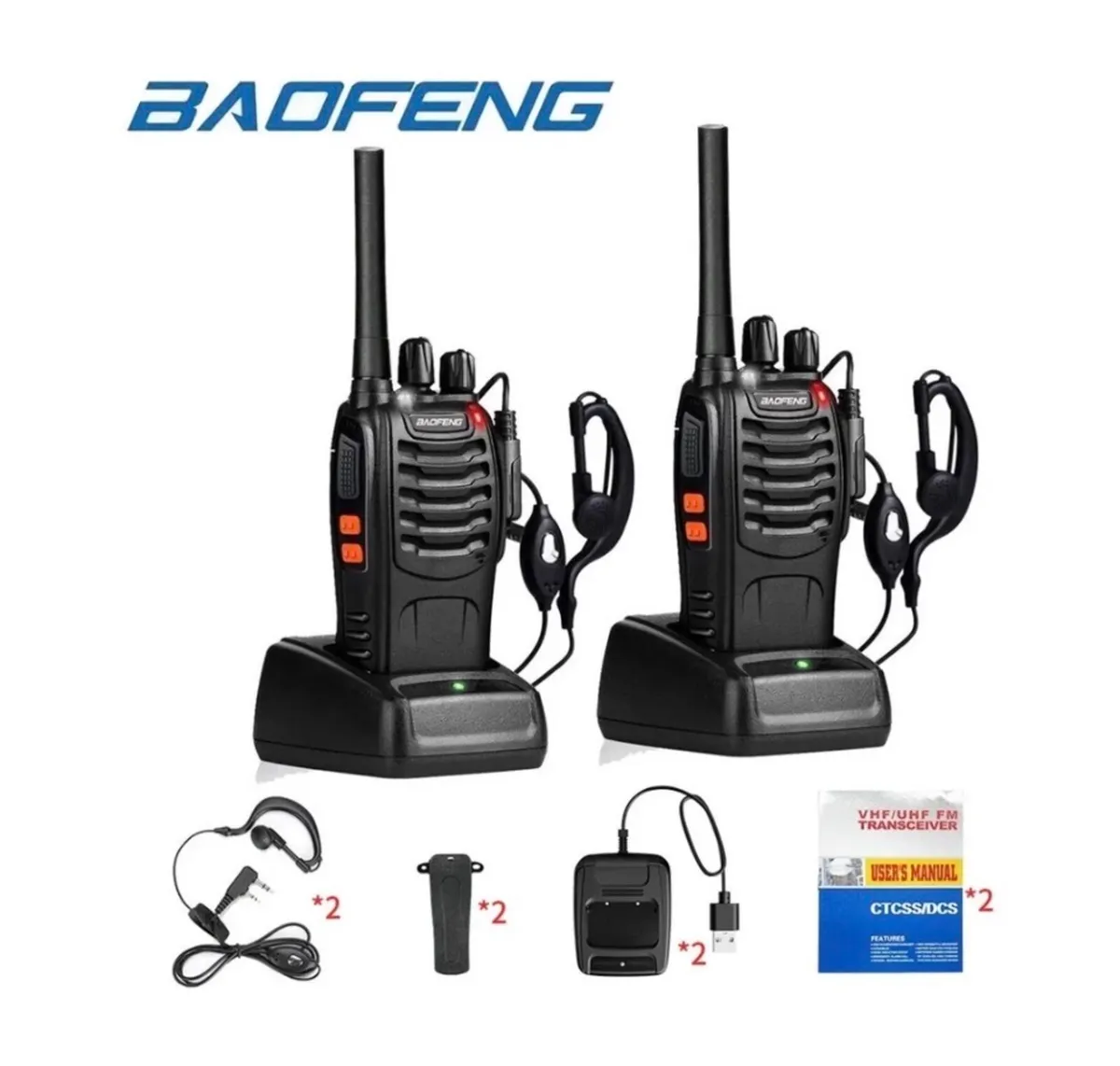 2 x Radio Walkie Talkies Baofeng BF-88E NEW - Image 1