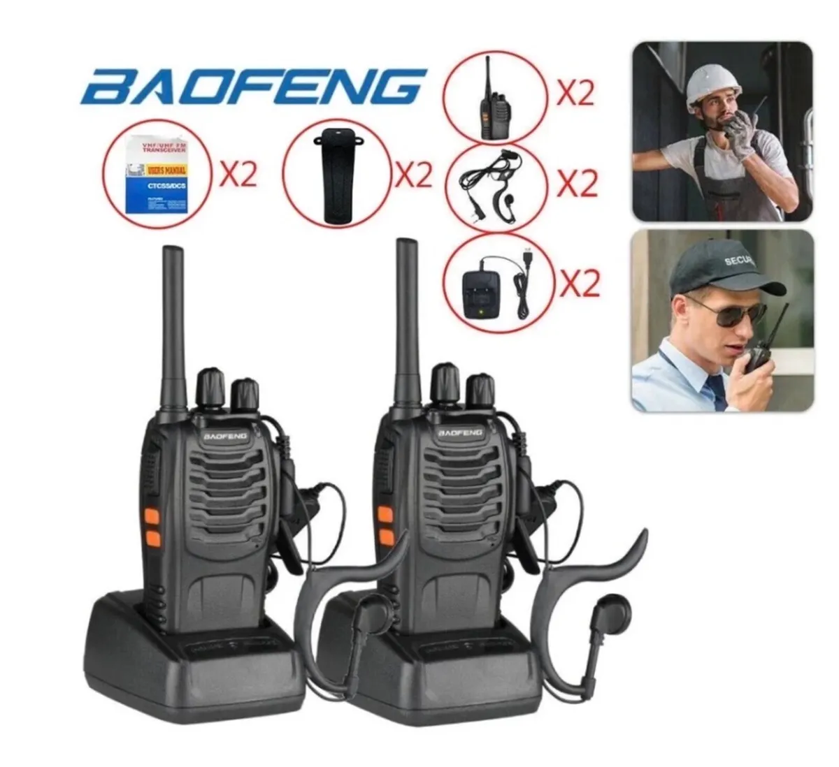 2 x NEW Radio Walkie Talkies Baofeng BF-88E - Image 1