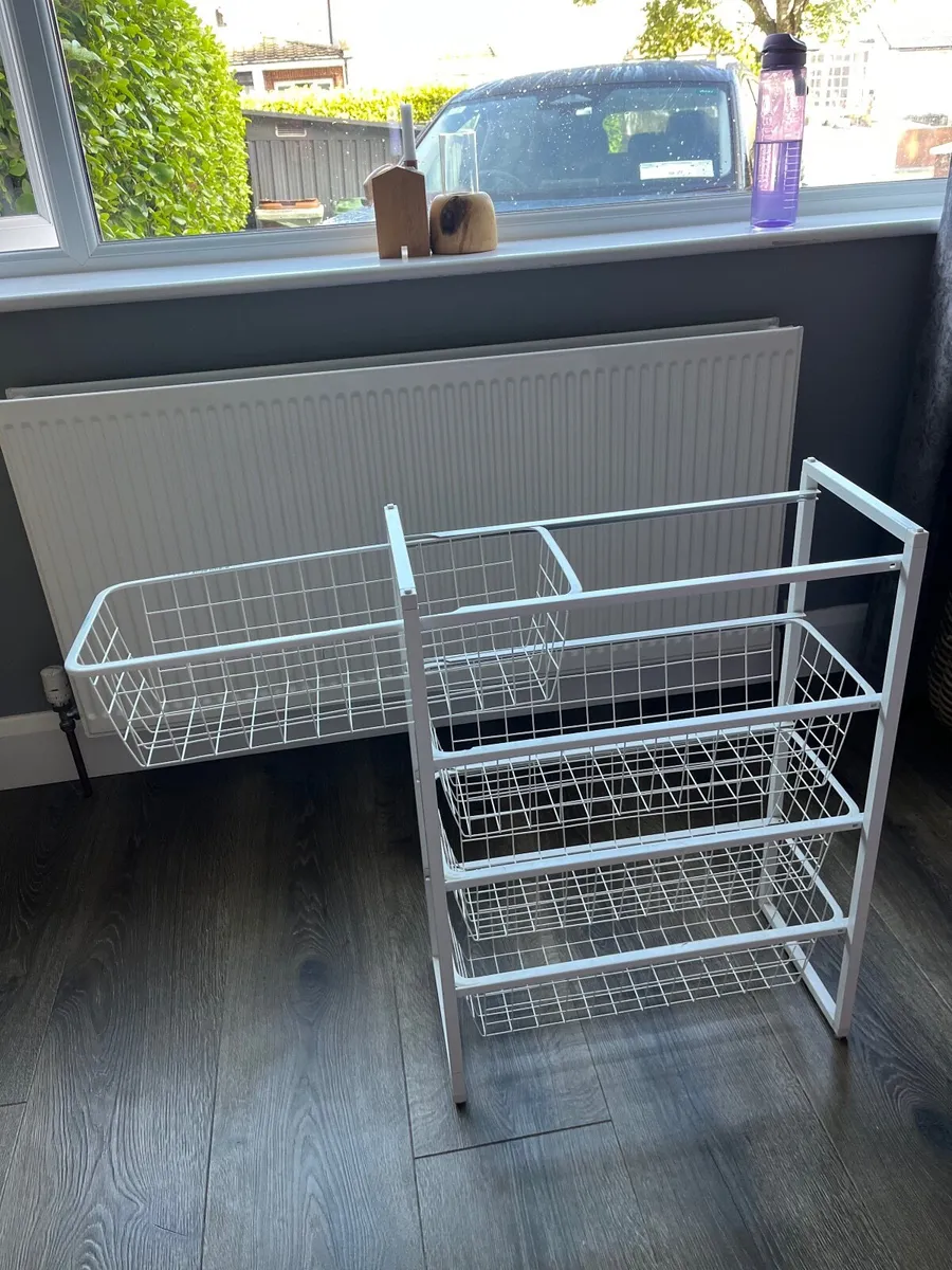 White wire basket storage - Image 2
