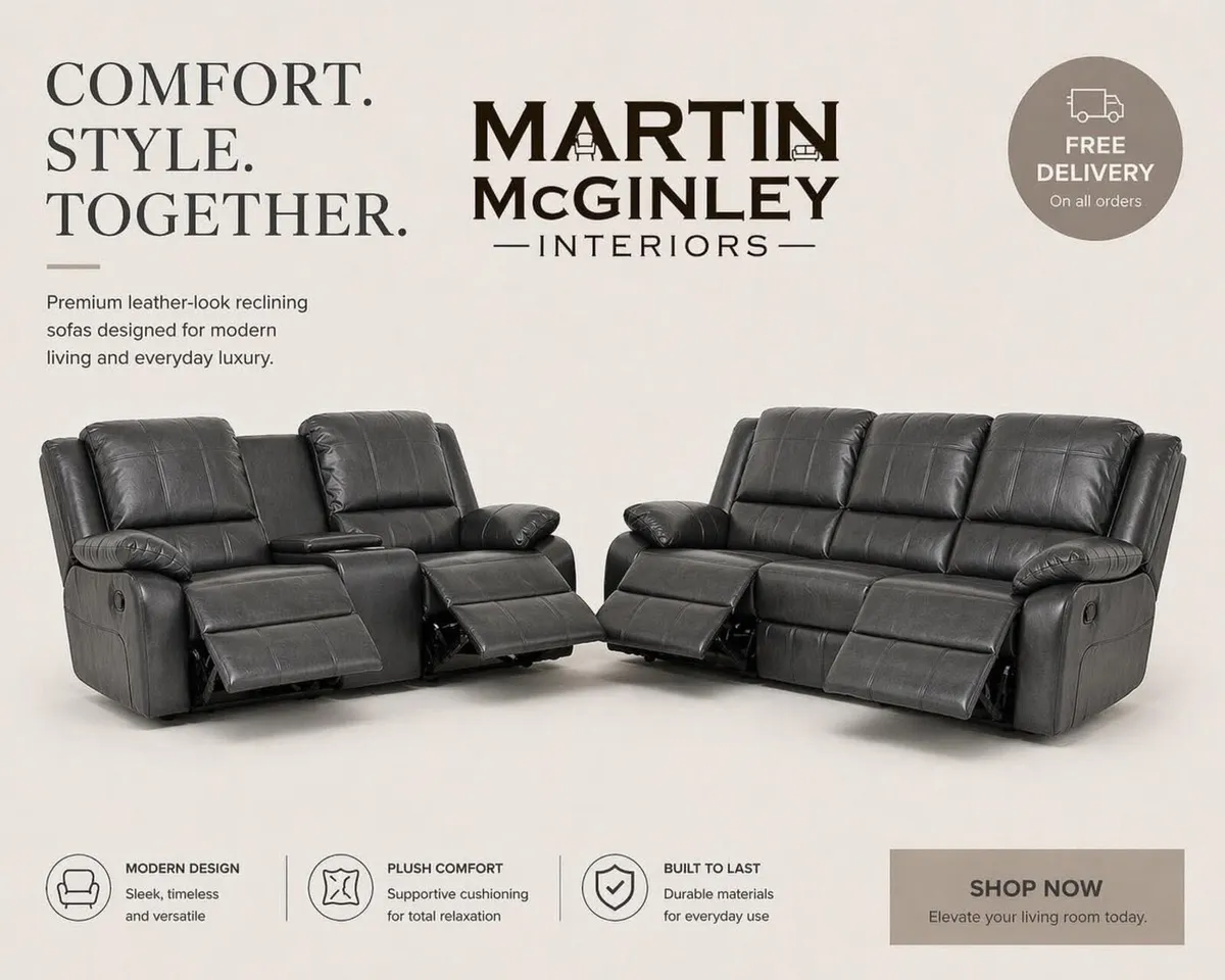 New Recliner Sofa Sets 3+2+1 Leather - Image 3