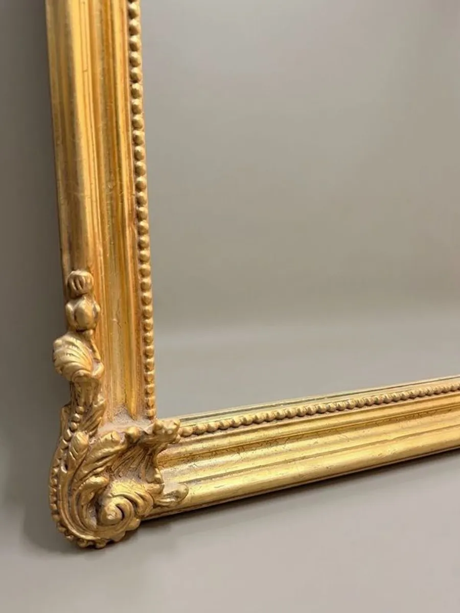 Large Gilt Wood Ornate Overmantle Mirror - Image 2