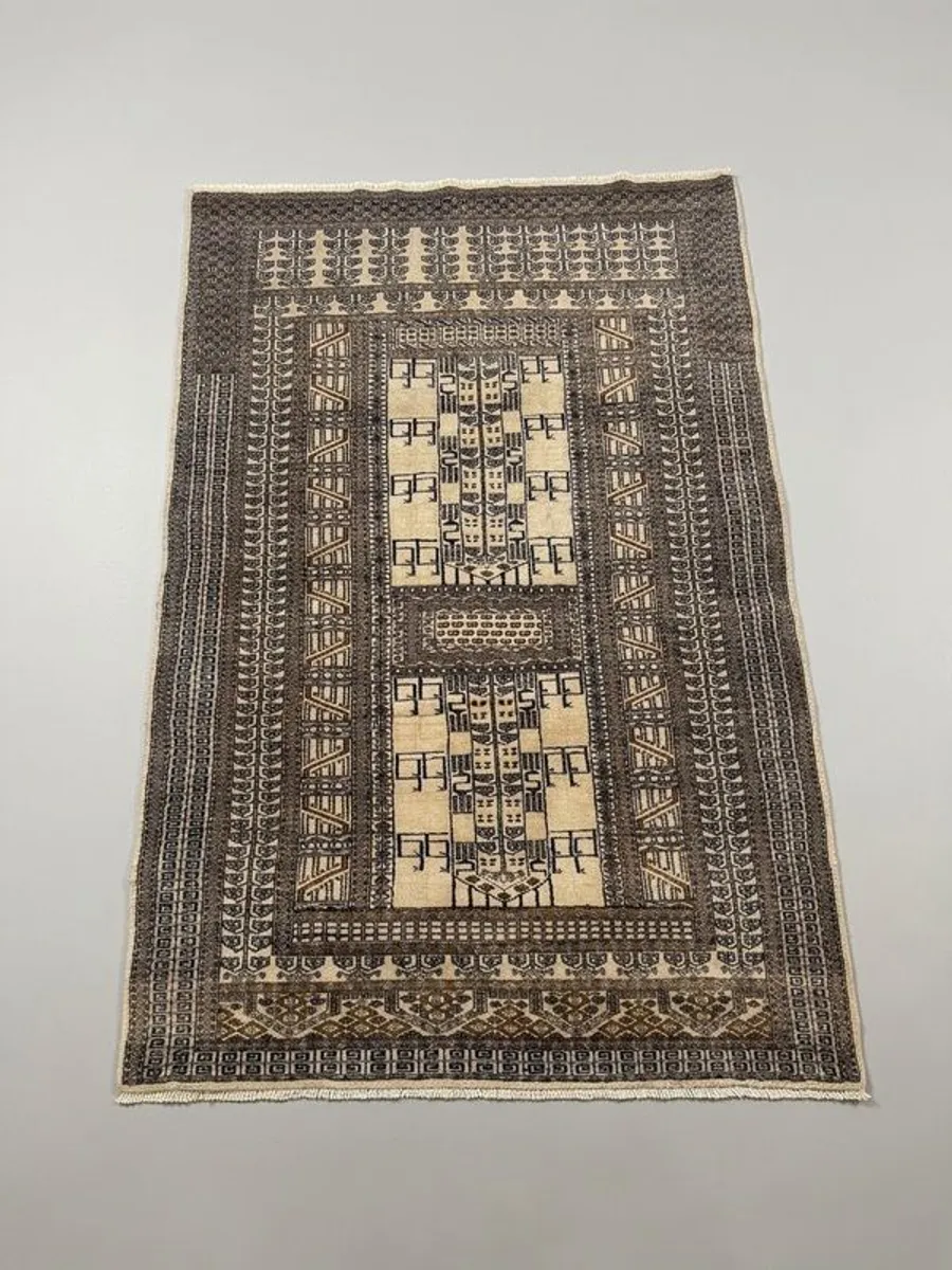Semi Antique Yazd Iranian Hand-Knotted Rug - Image 1