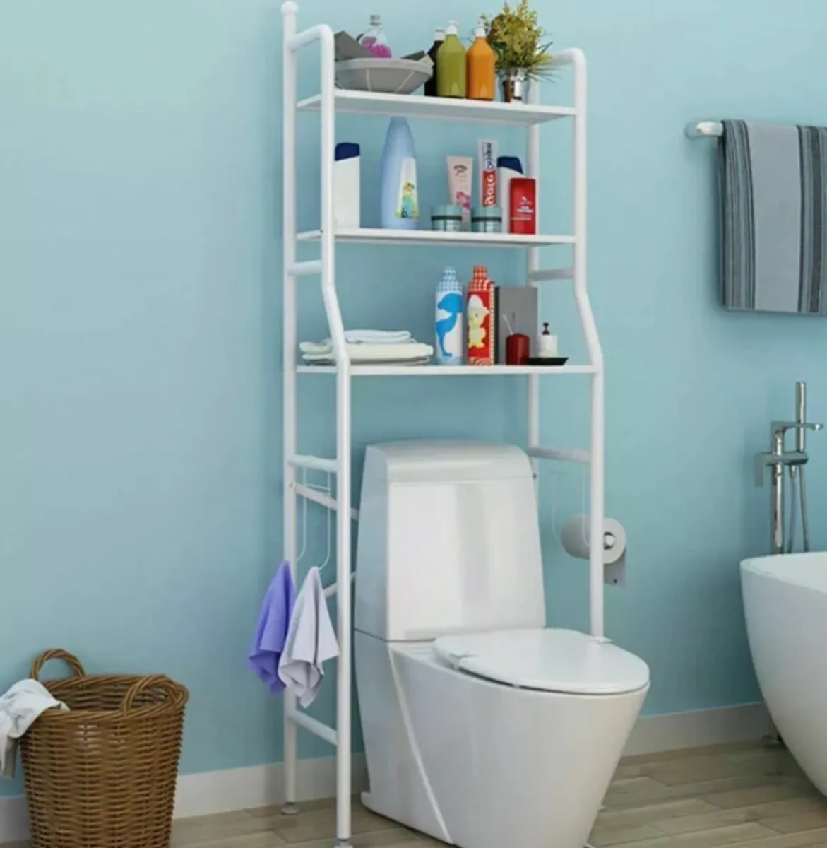 3 Tier Bathroom Shelf Over Toilet Storage Rack NEW - Image 2