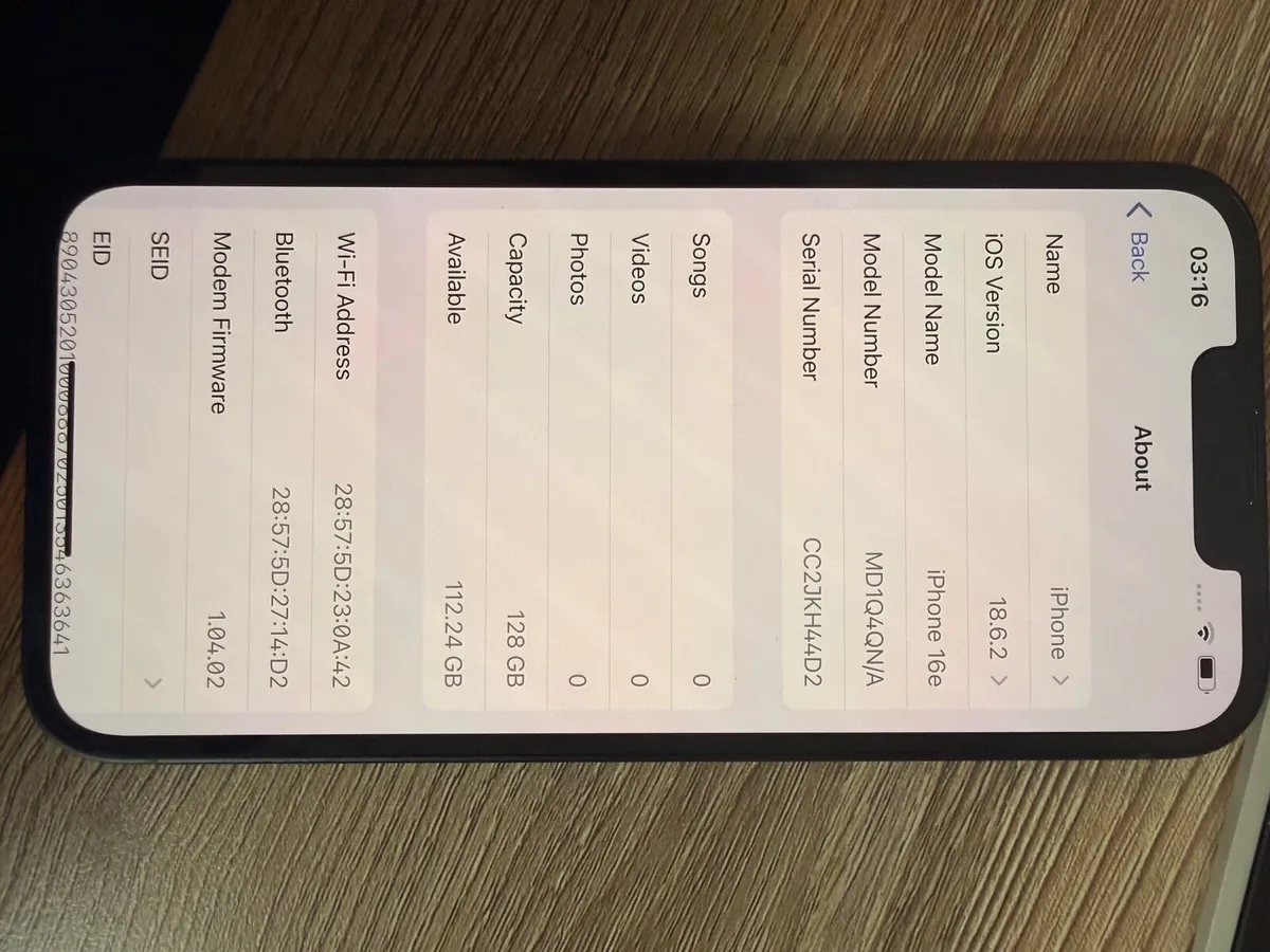 Brand New Iphone 16e 128 GB in Black - Image 3
