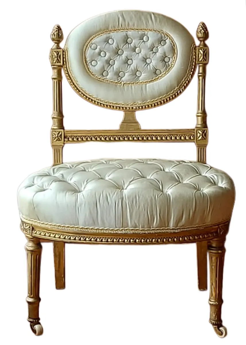 PAIR of Antique Louis XVI Style Petite Chairs - Image 1