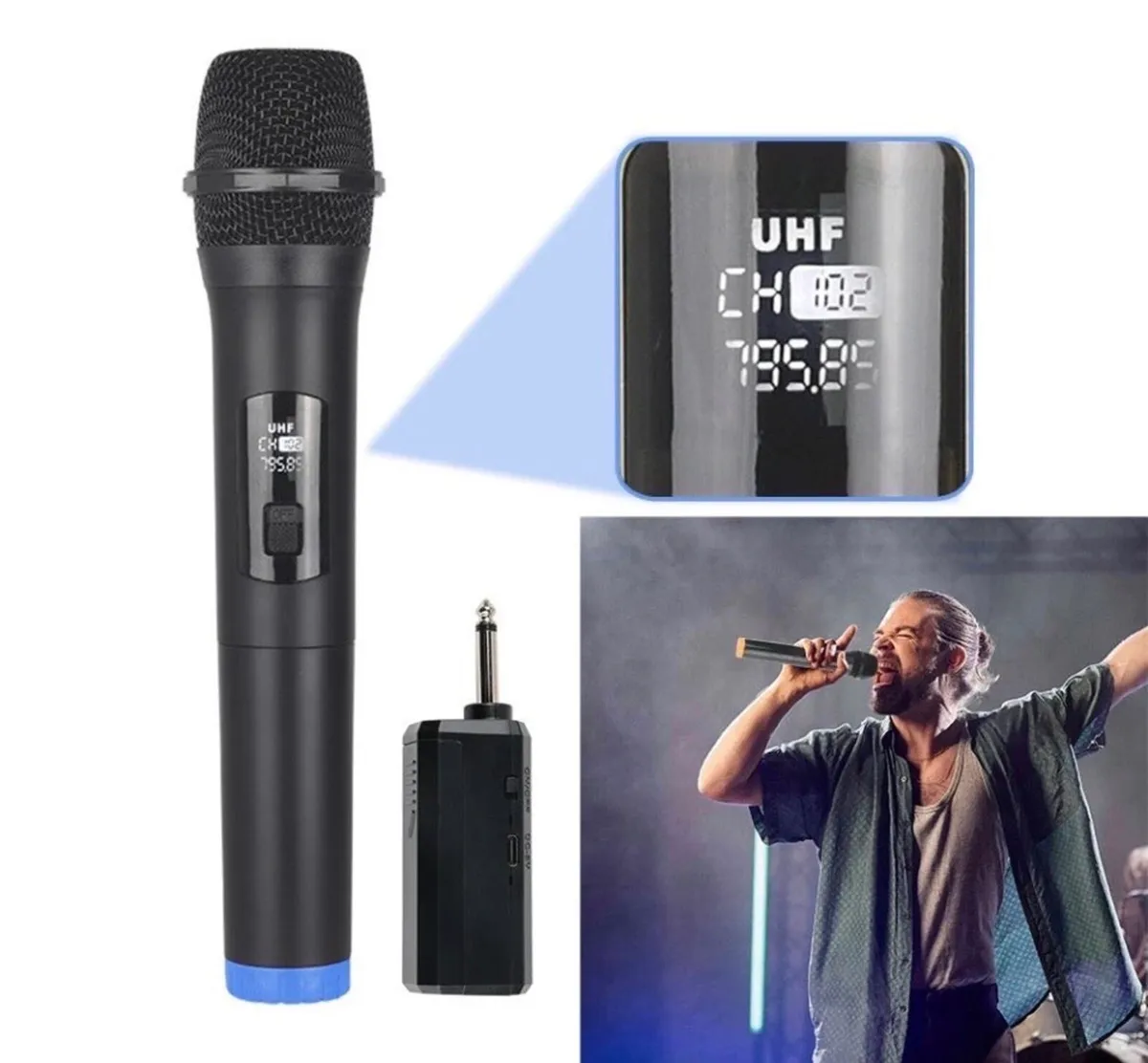 2x Wireless Microphones Karaoke UHF Rechargeable - Image 3