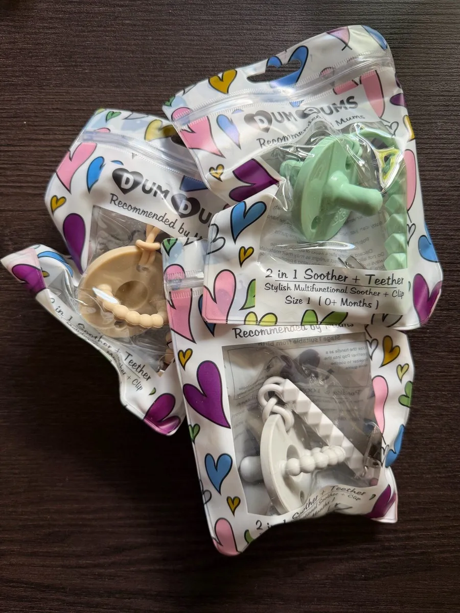 3 Dum Dums soother + teether, Irish made, new - Image 1