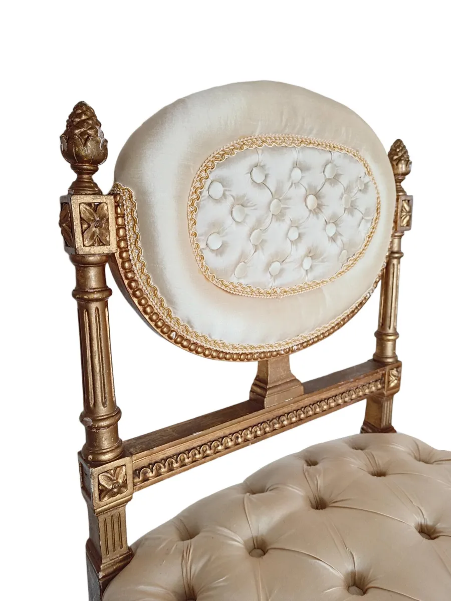 PAIR of Antique Louis XVI Style Petite Chairs - Image 3