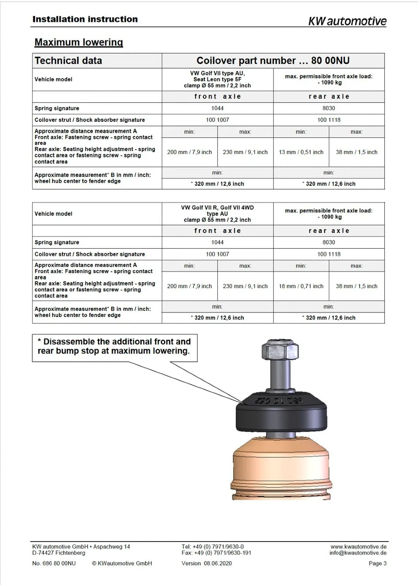 Volkswagen - KW Coilover Sport Suspension Kit - Image 2