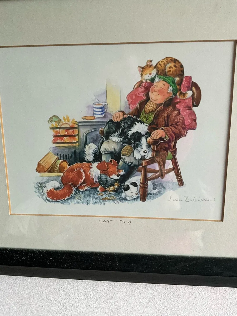 ‘Cat Nap’ & Sheep Driving by Linda Birkinshaw - Image 3