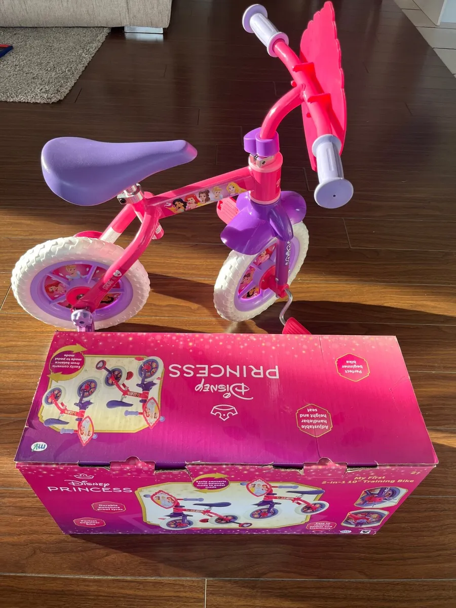 Disney Princess girls 2-in1 training bike - Image 2