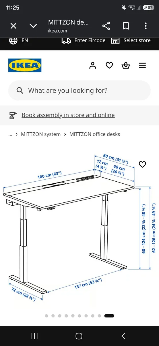 Sit/stand work desk 140cm x 60cm - Image 4