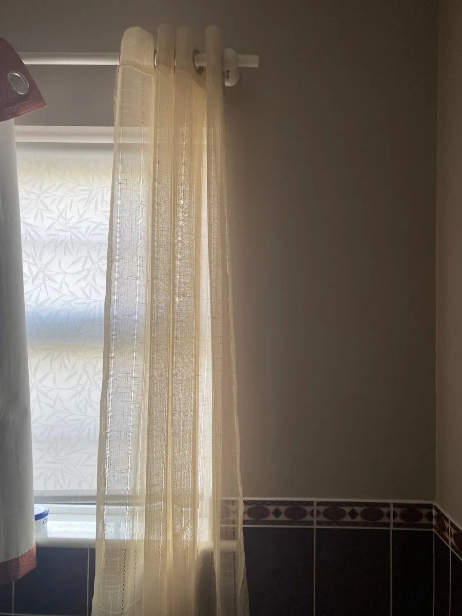 Voile curtains x2 - Image 3