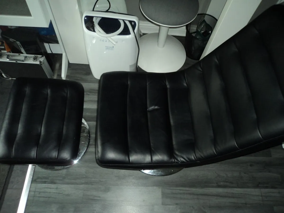 Small swivel chair with footstool - Image 4