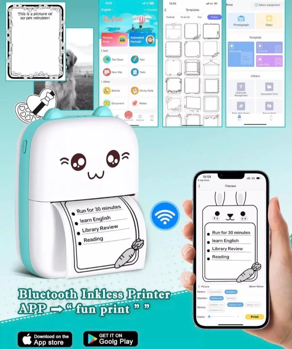 NEW Mini Bluetooth Thermal Printer + 5 Rolls - Image 4
