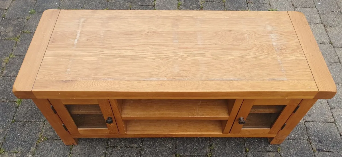 €80 - Sturdy Solid Oak Wood TV Stand / Media Unit - Image 4