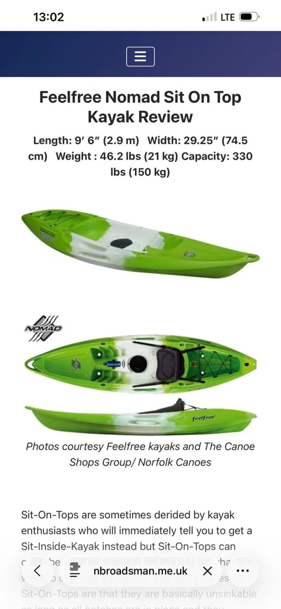 Sea kayak Feel free Nomad - Image 3
