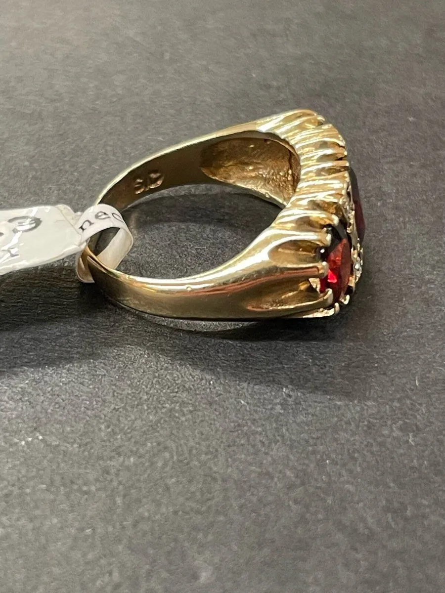 9k gold vintage garnet ring - Image 4
