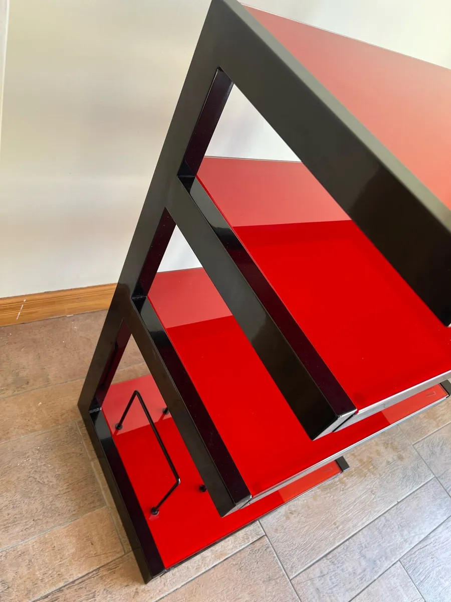 Hi Fi shelving rack (Norstone tempered glass. Red) - Image 3