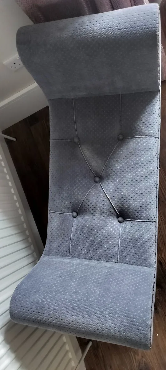 Smooth Velvet Like Grey Love Seat - Image 3