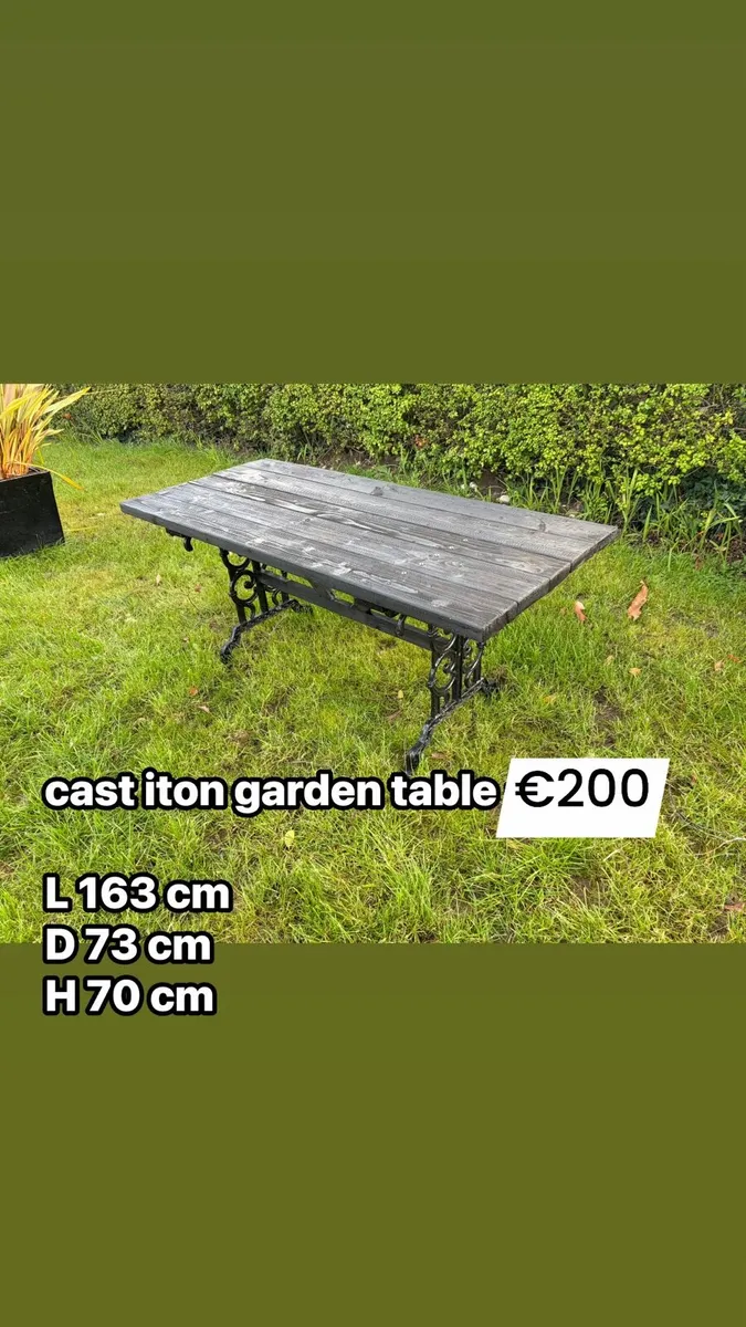 cast iron garden table + 5 chairs set - Image 3