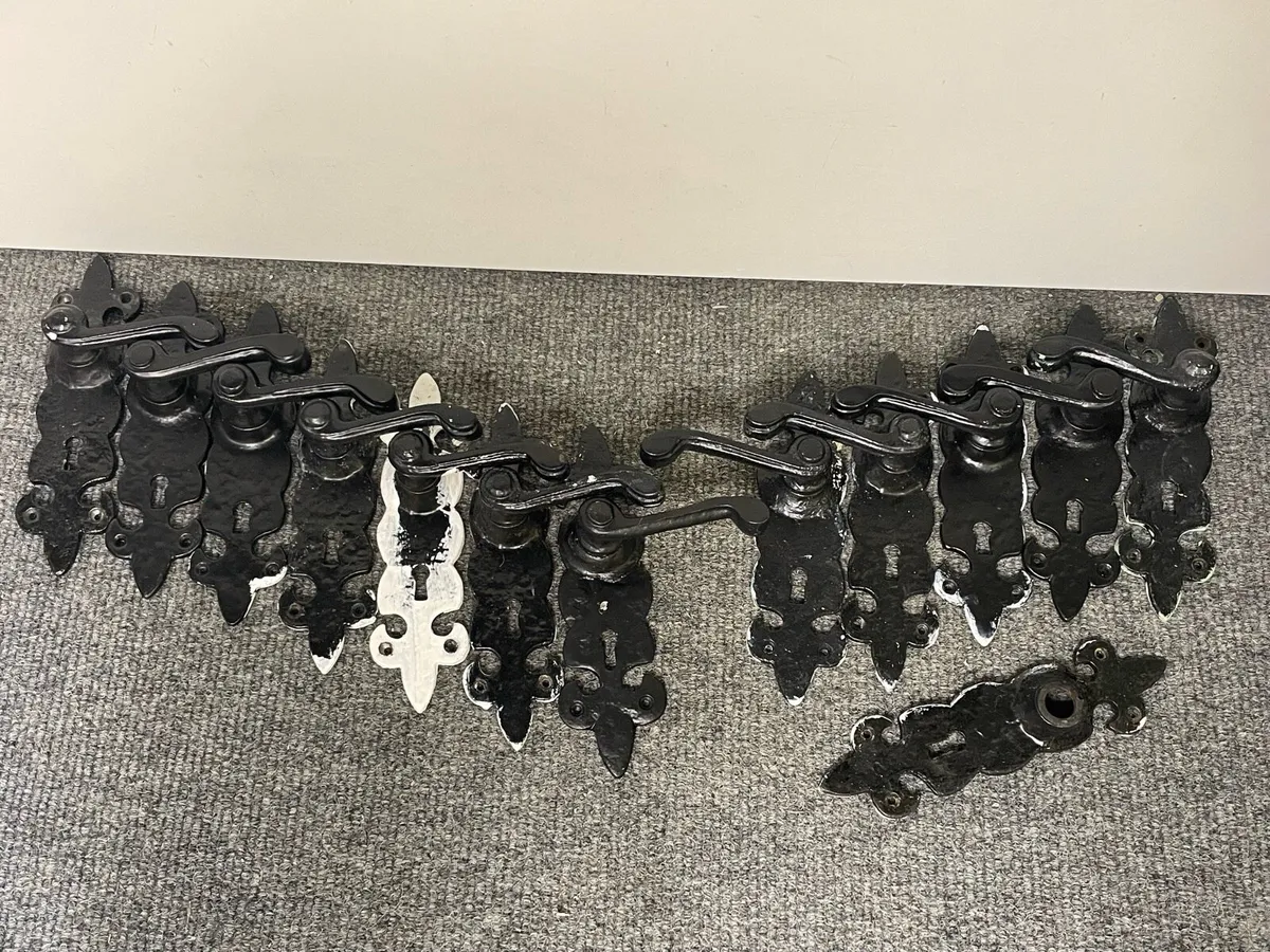 Vintage Style Black Door Handles - Image 1