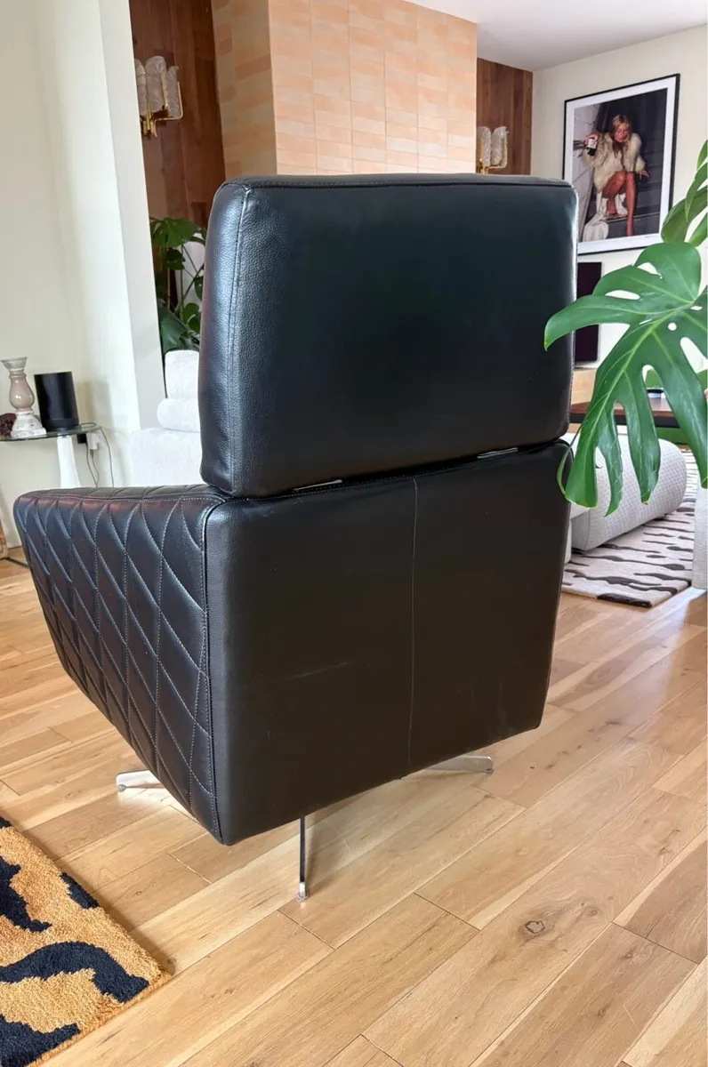 Mid Century Leather Swivel Chair - Image 2