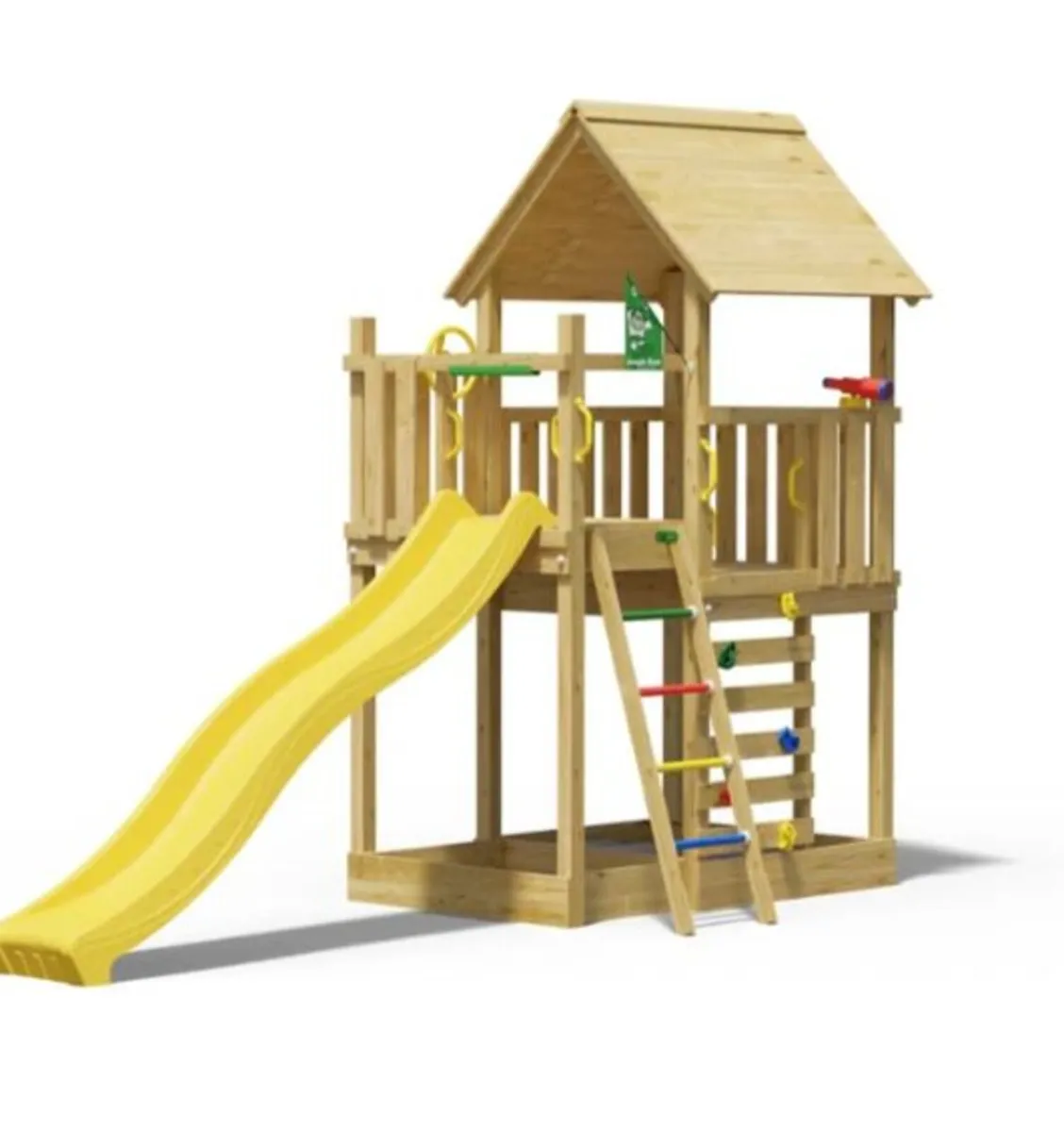 Jungle Cubby Wooden Climbing Frame with Slide - Image 1