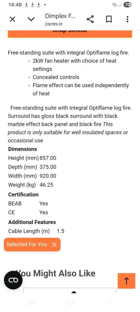 Dimplex electric fireplace - Image 2