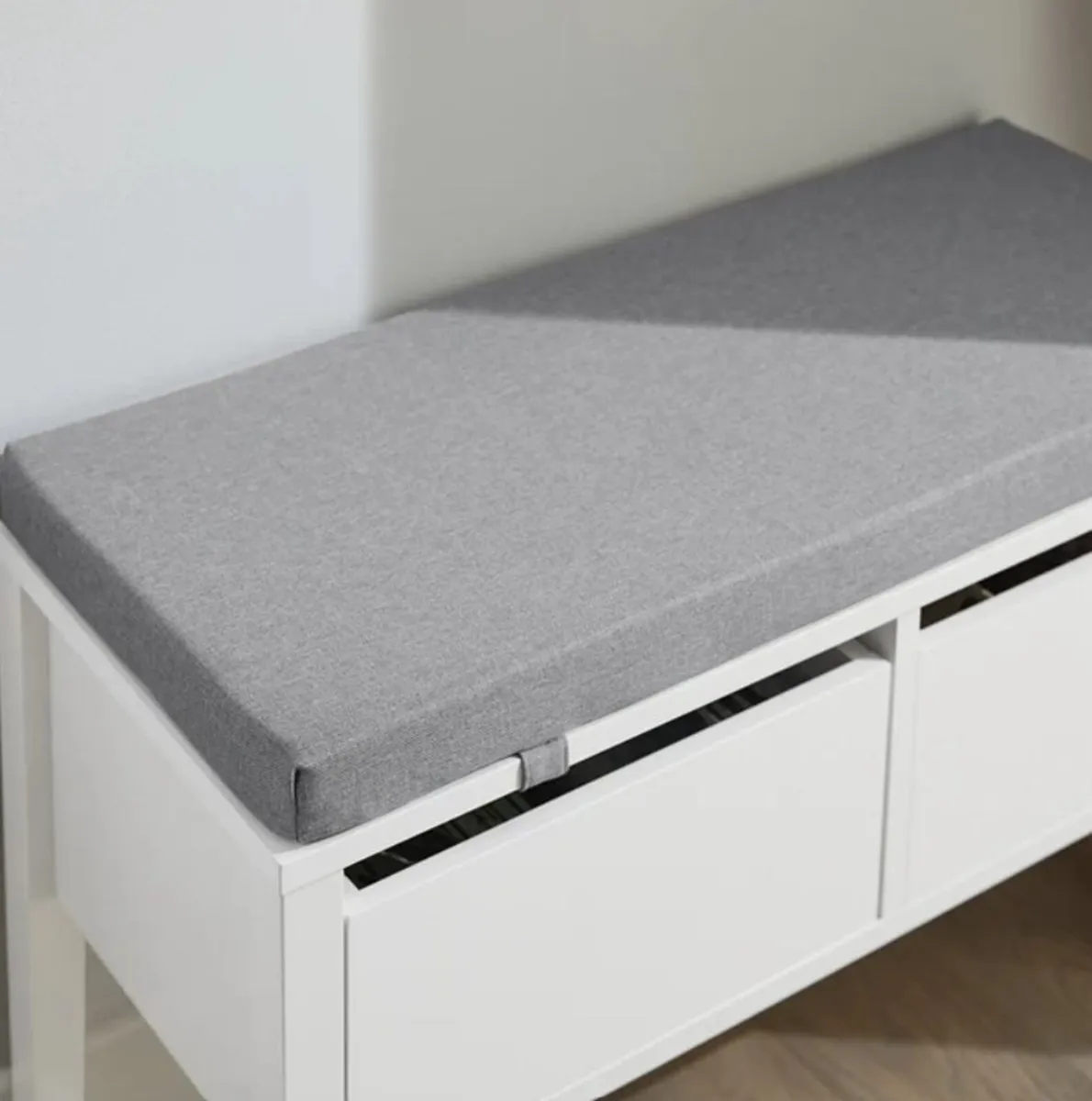 Shoe Storage Bench with Cushion and 2 Drawers - Image 3