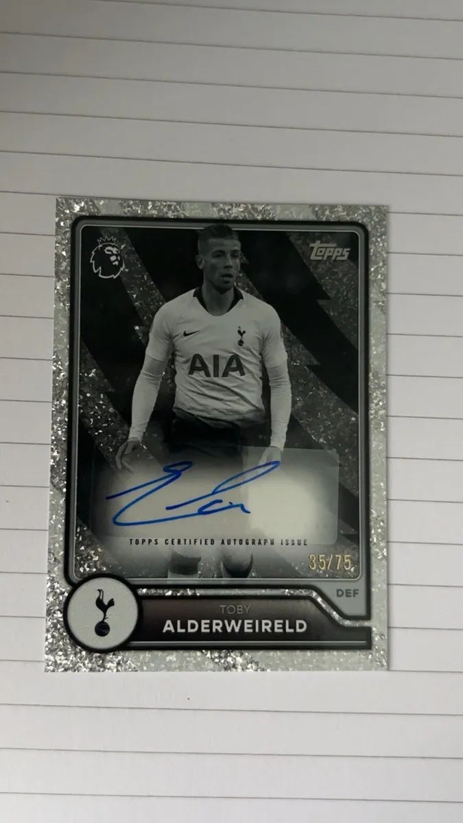 Toby Alderweireld Auto /75 Tottenham Topps Card - Image 1