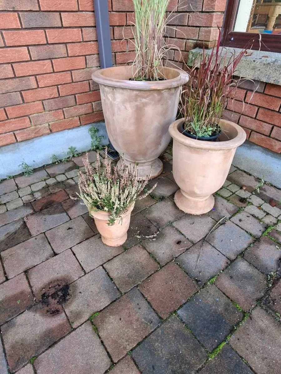 Terracotta vintage style urns