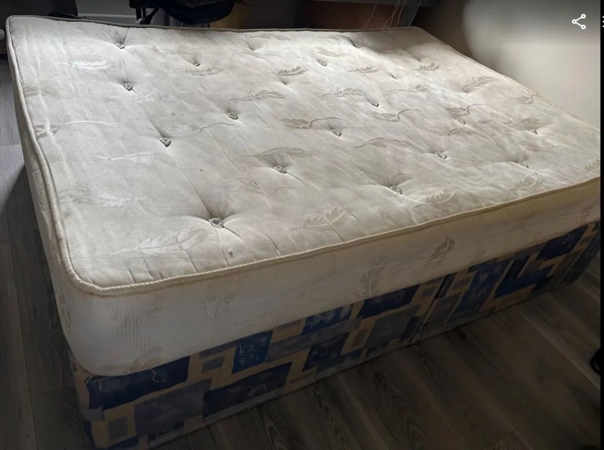 double bed base and mattress - Image 1