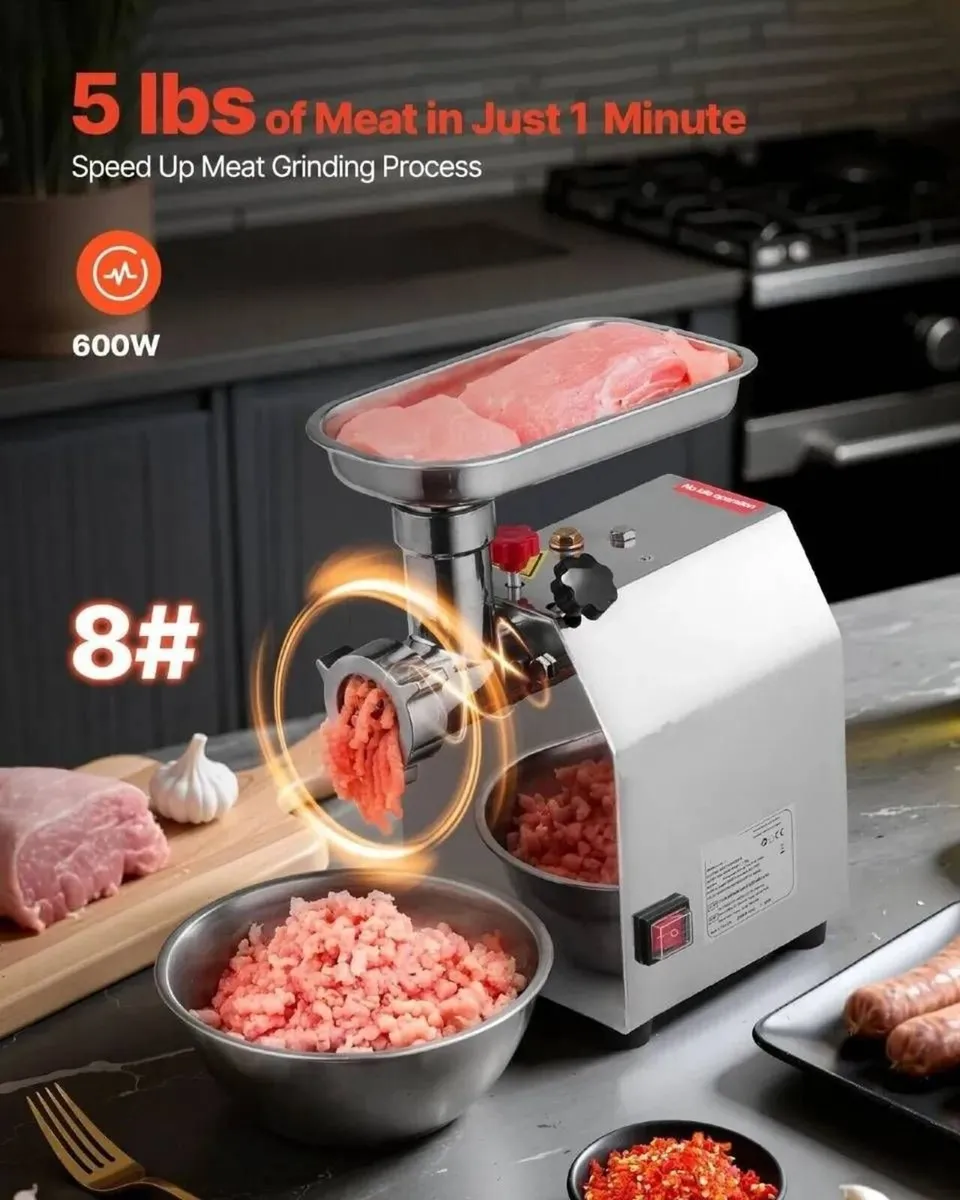 Commercial 600W Electric Meat Mincer Grinder - Image 2