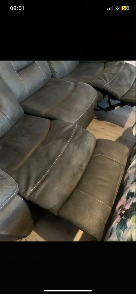 3 Seater Grey Recliner Couch - Image 4