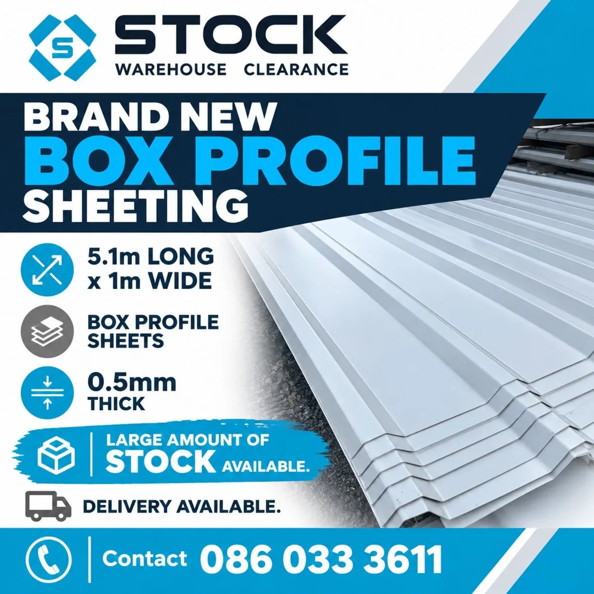 Brand new box profile sheeting
