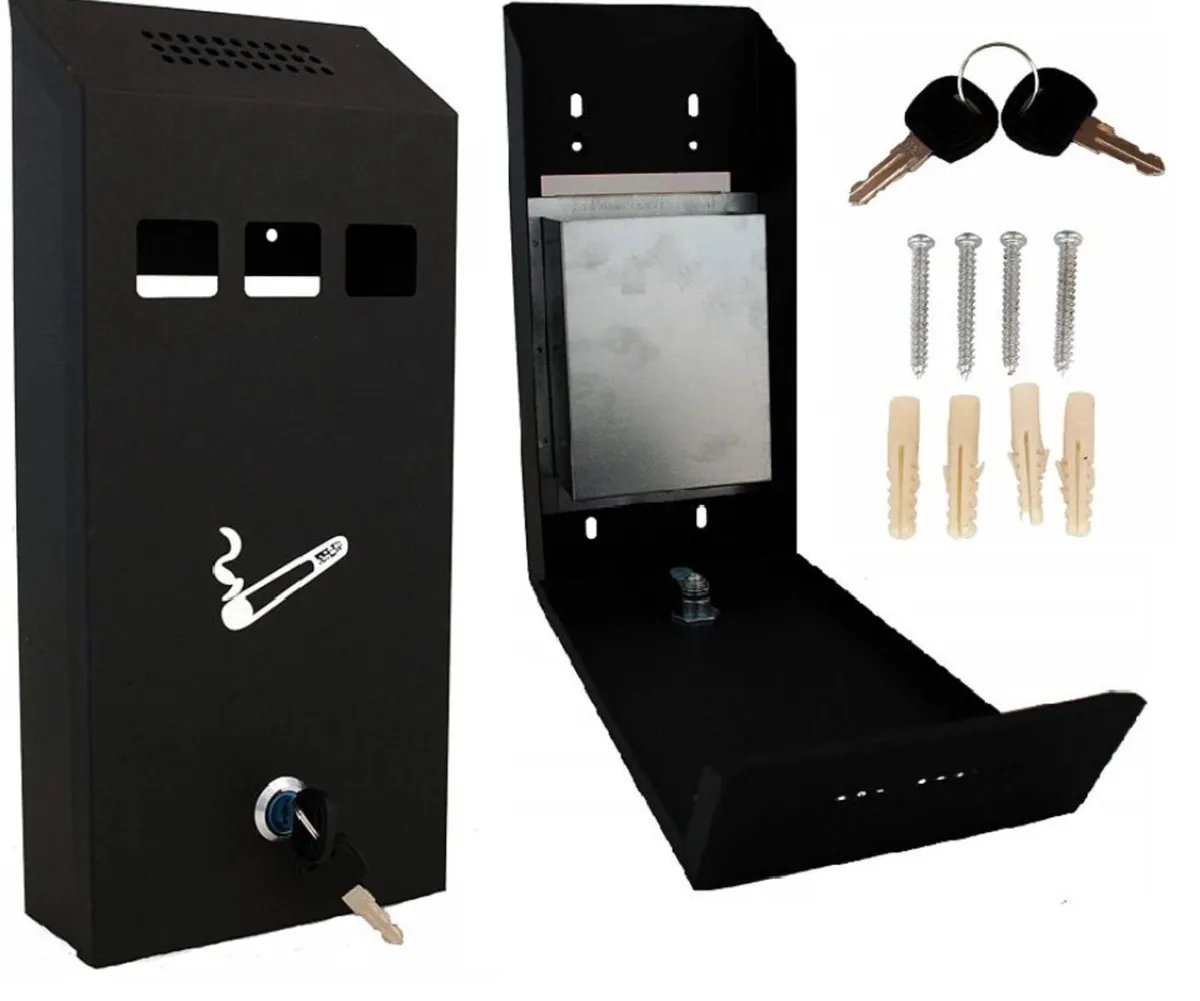 Slim Wall Mounted Outdoor Ashtray - Image 1