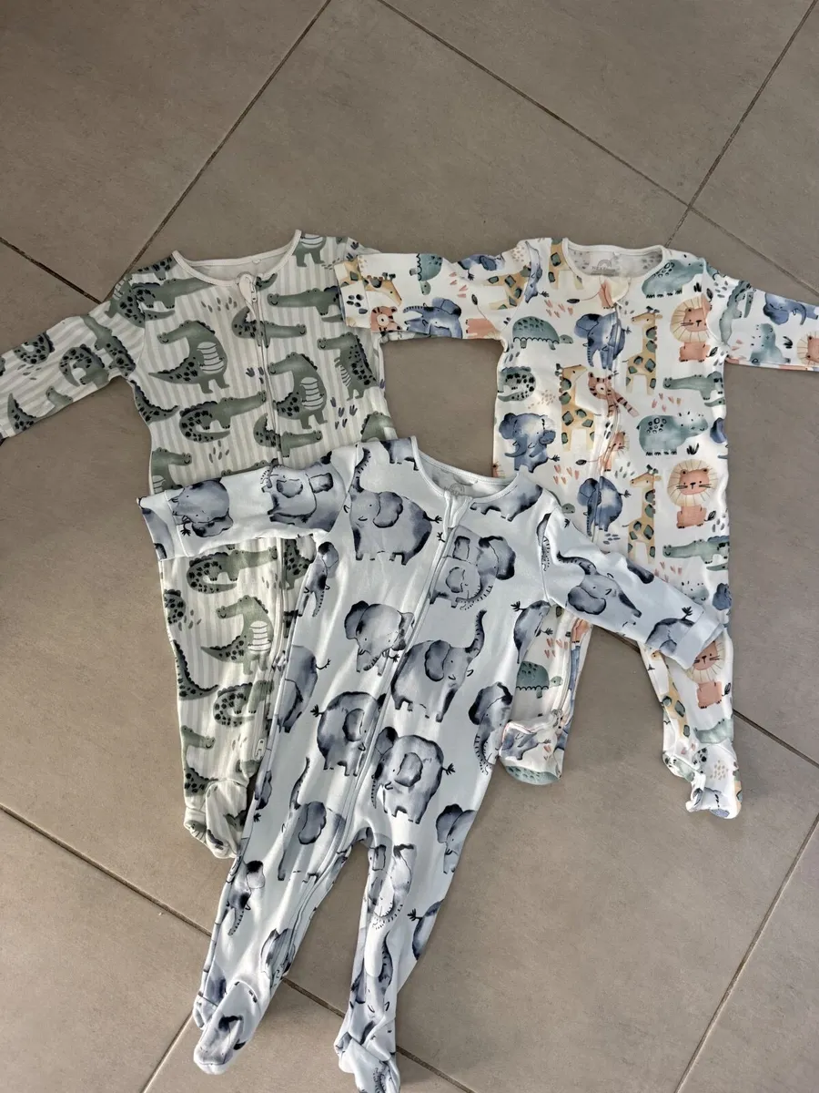 Baby Sleepsuits 6-9 months - Safari Animals-Next - Image 1