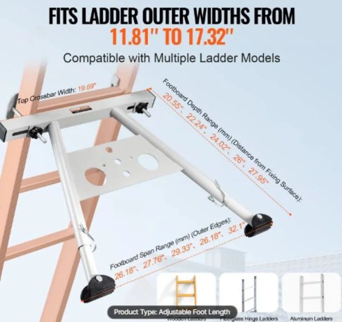 Ladder Stabilizer,Adjustable Feet Extension Ladder - Image 2